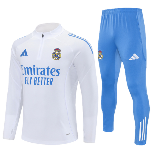Real Madrid White & Blue Tracksuit 2025
