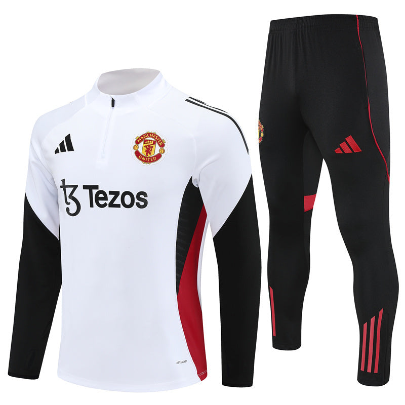 Man United White & Black Tracksuit 25-26