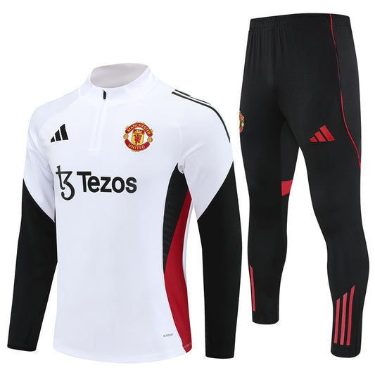 Man United White & Black Tracksuit 25-26