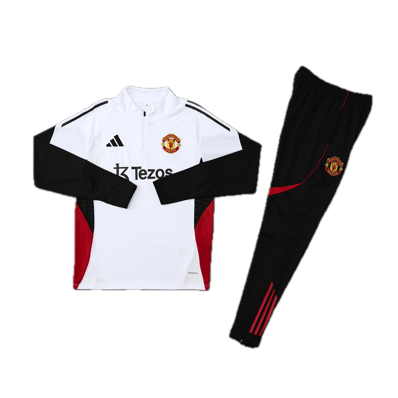 Man United White & Black Tracksuit 25-26