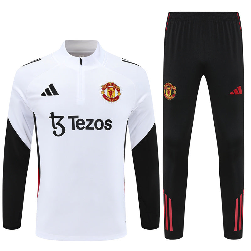 Man United White & Black Tracksuit 25-26