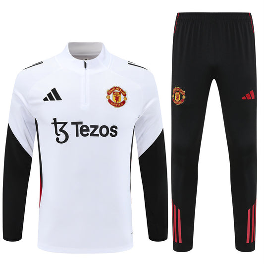 Man United White & Black Tracksuit 25-26