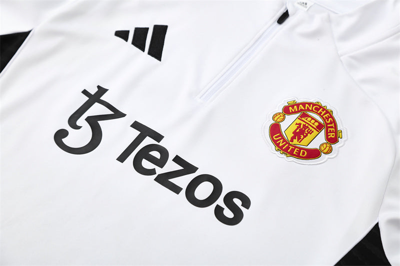 Man United White & Black Tracksuit 25-26