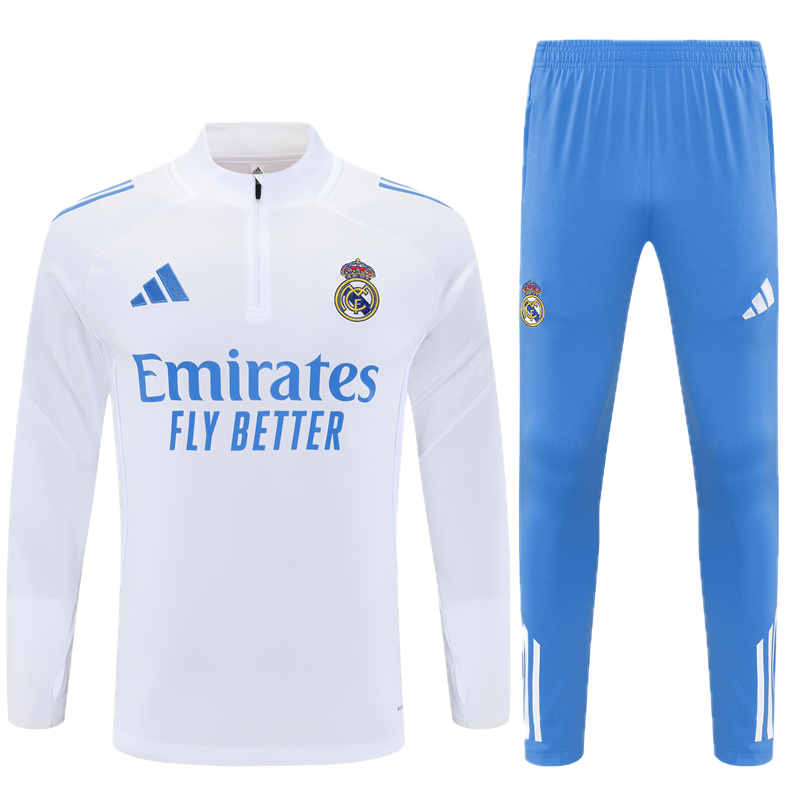 Real Madrid White & Blue Tracksuit 2025