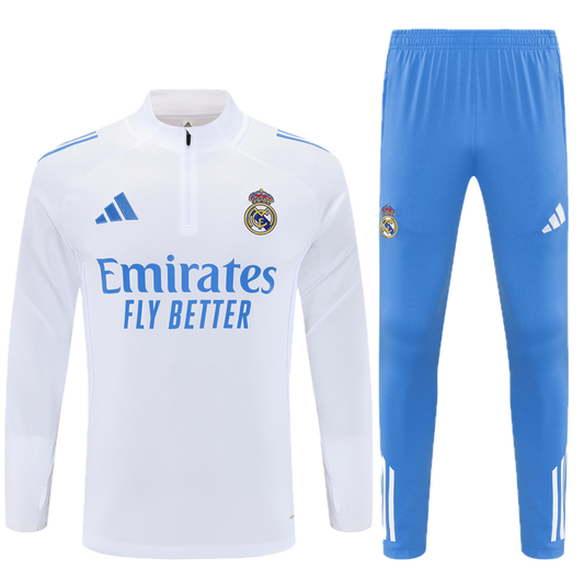 Real Madrid White & Blue Tracksuit 2025